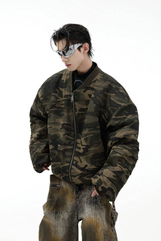 Vintage Camo Padded Bomber Jacket - My Store