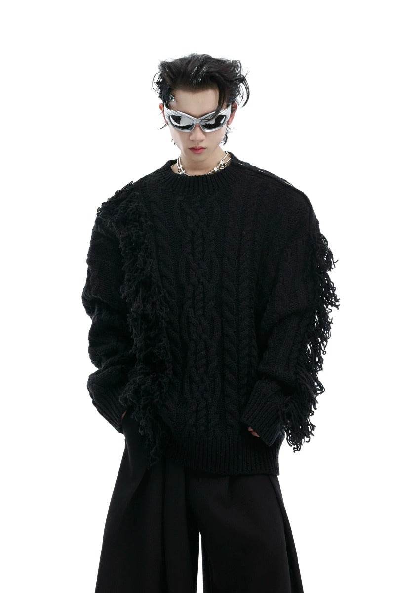 Ribbed Metal Button Knit Sweater - My Store