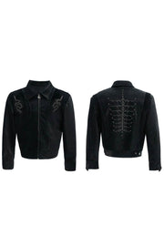 Snake Skin Panel PU Jacket - My Store