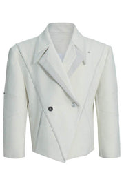 Asymmetric Metal Button Blazer - My Store