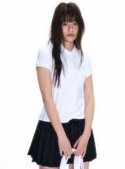 White Short-Sleeved Polo Shirt