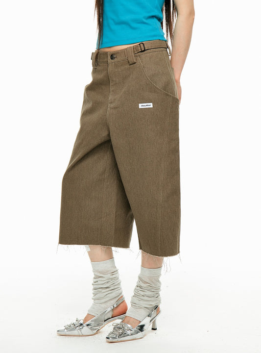 Straight Wide Cut Denim Pants