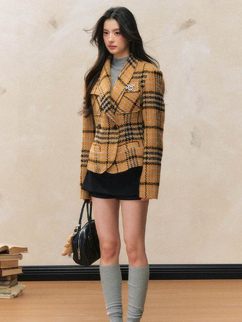 Yellow Plaid Jacket - My Store