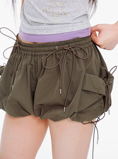 High Waist Pocket String Shorts