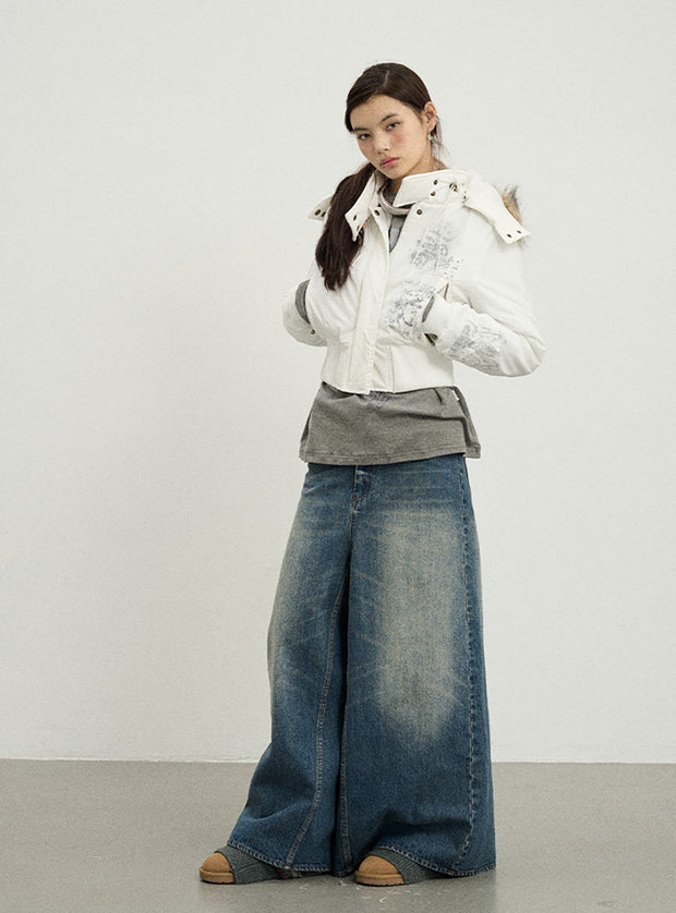 Detachable Cap Cotton Short Jacket (3color)