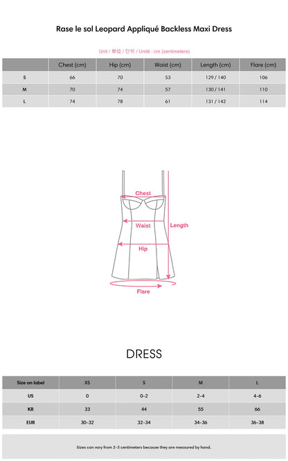 Leopard Appliqué Backless Maxi Dress