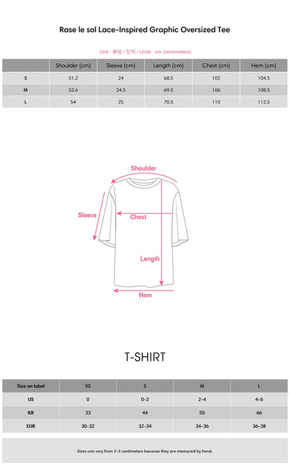 Lace-Inspired Graphic Oversized Tee