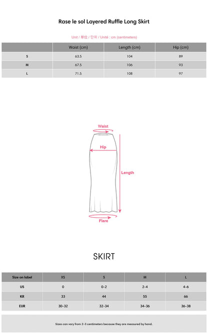 Layered Ruffle Long Skirt