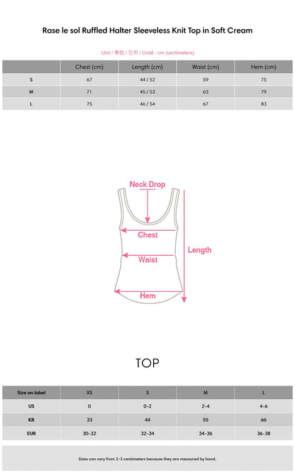 Ruffled Halter Sleeveless Knit Top in Soft Cream