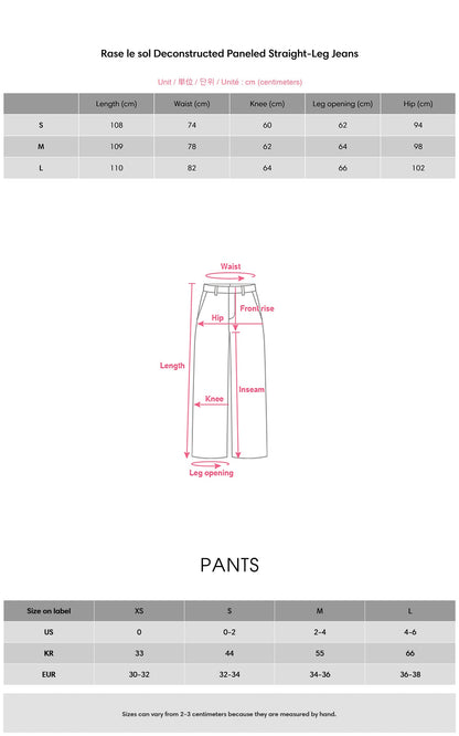 Deconstructed Paneled Straight-Leg Jeans