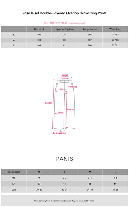Double-Layered Overlap Drawstring Pants
