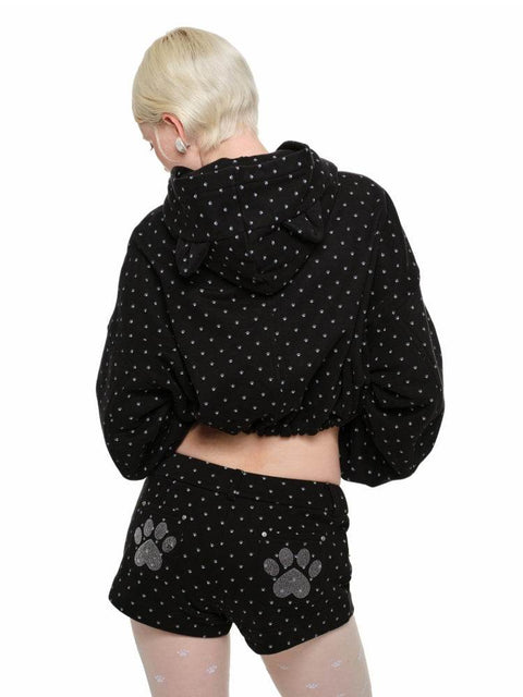 Cat Paw Cropped Hoodie - My Store