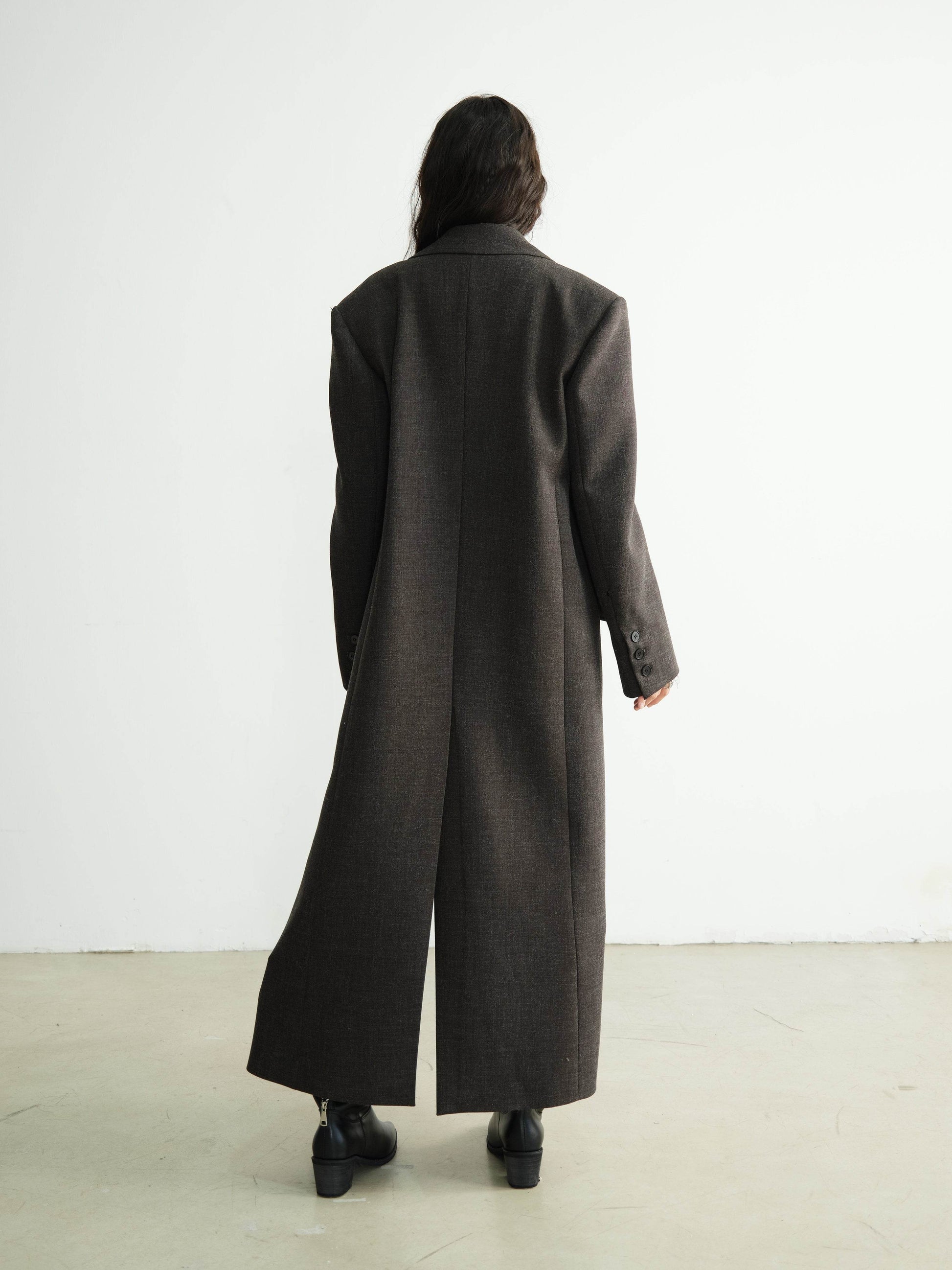 Long Leather Fur Collar Jacket - My Store