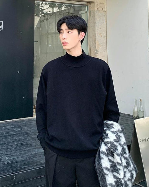 Half Turtleneck Long Sleeve T-Shirt