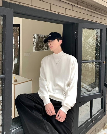 ハーフタートルネックロングスリーブTシャツ