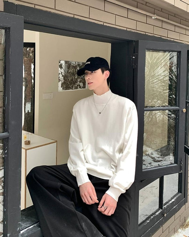 Half Turtleneck Long Sleeve T-Shirt