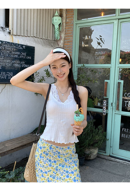 White Lace Camisole Top