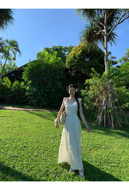 White Bow Backless Dress