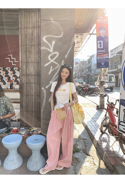 Pink Plaid Pants
