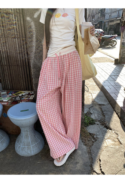 Pink Plaid Pants