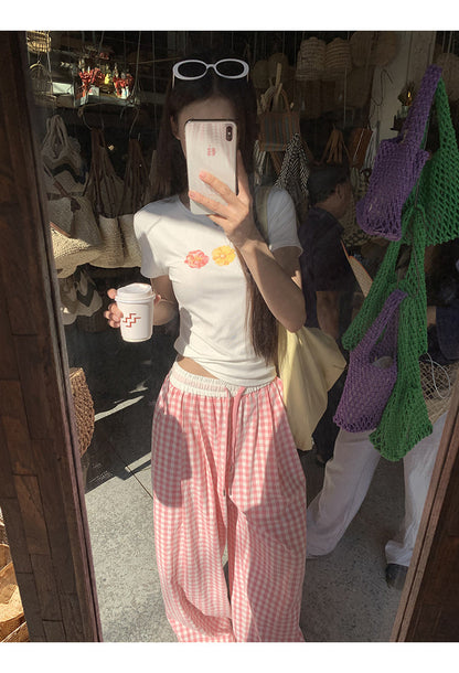 Pink Plaid Pants