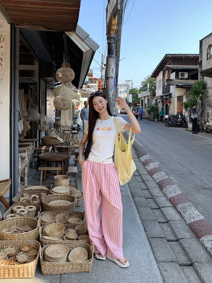 Pink Plaid Pants