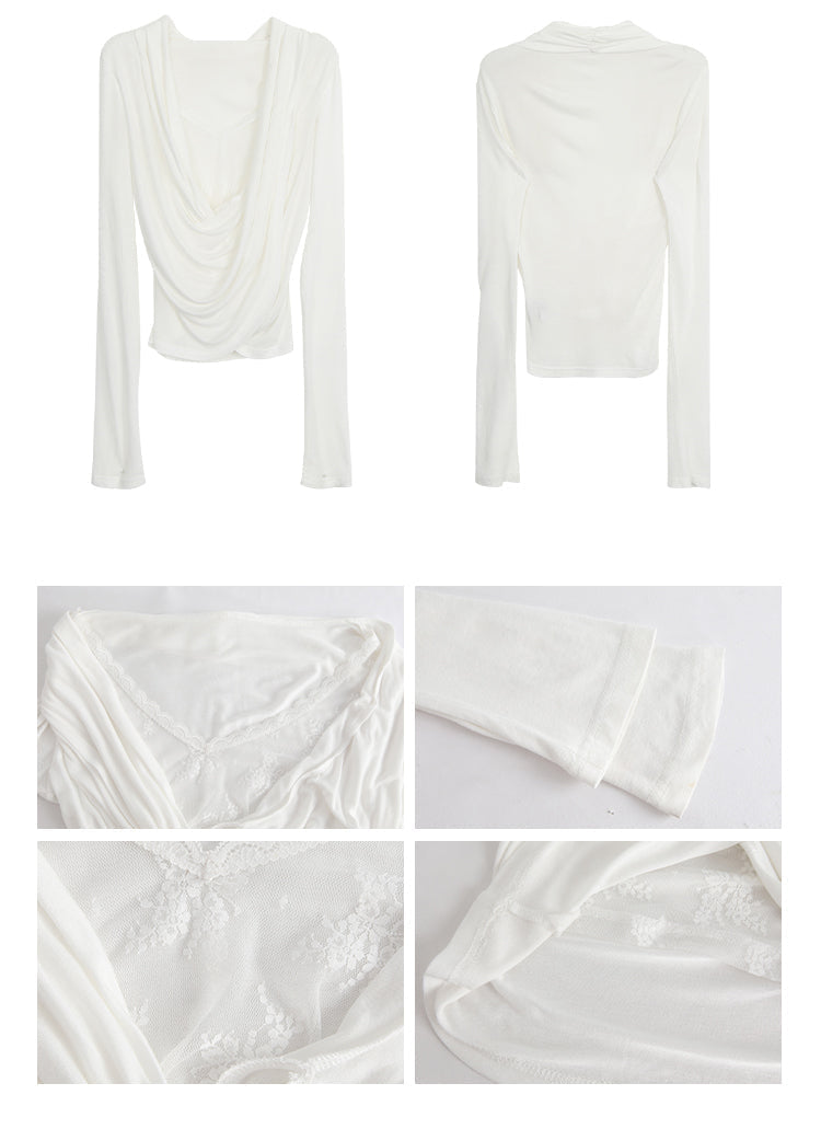 White Lace Long Sleeve Top