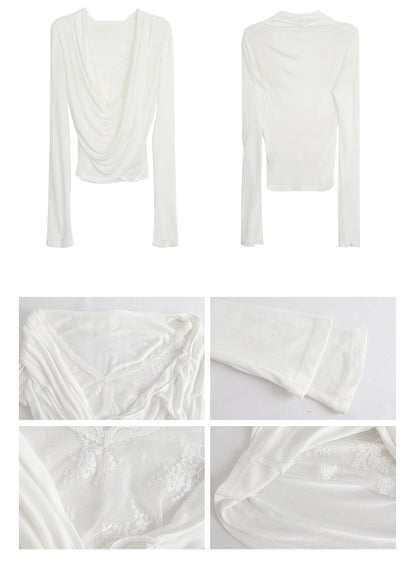 White Lace Long Sleeve Top