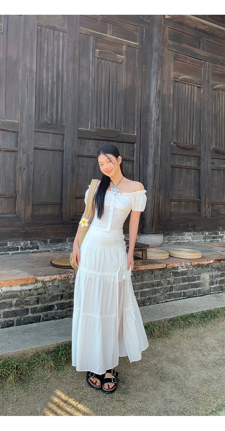 White Off Shoulder Blouse Top