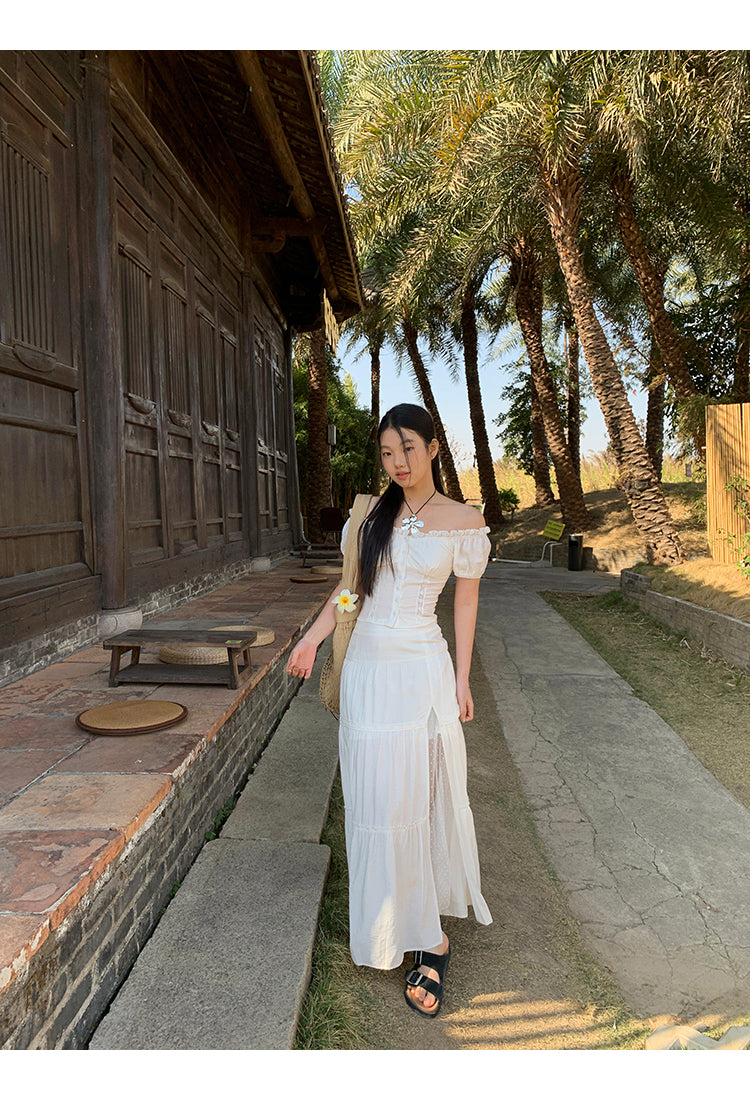 White Off Shoulder Blouse Top