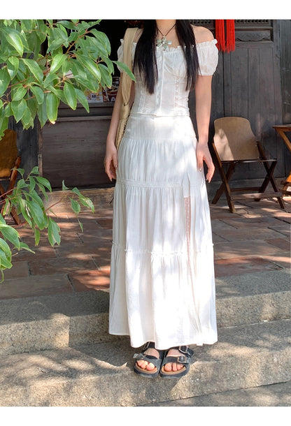 White Off Shoulder Blouse Top
