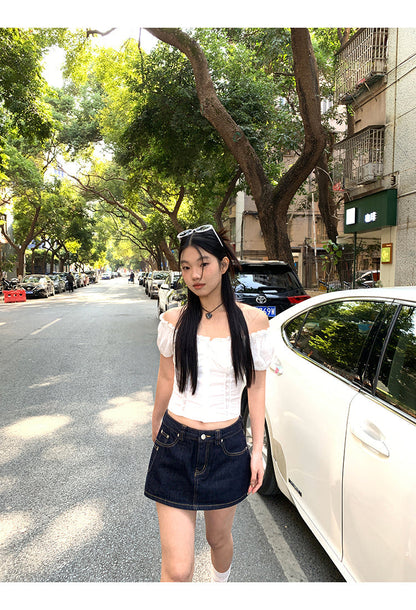 White Off Shoulder Blouse Top