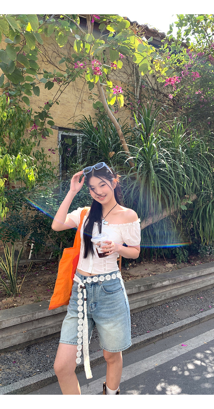 White Off Shoulder Blouse Top