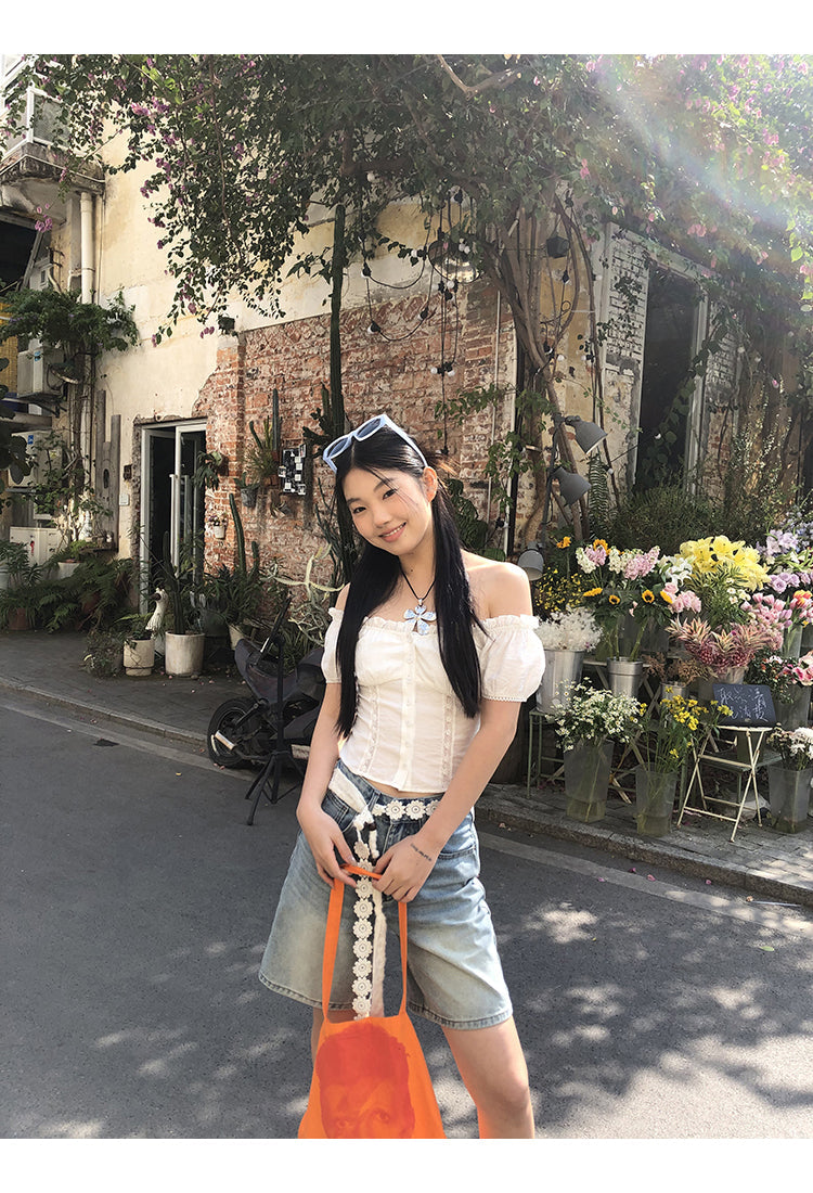 White Off Shoulder Blouse Top