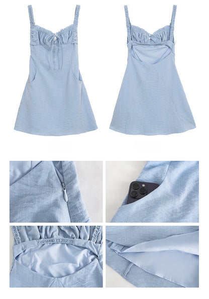 Blue Backless Dress