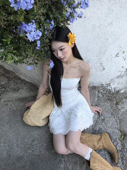 White Strapless Dress