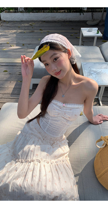 Pink Floral Top & Skirt Set