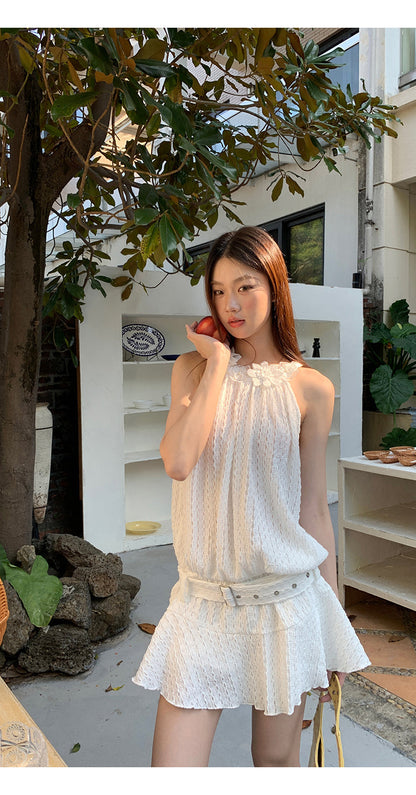 Jia Floral Pattern Belt Dress