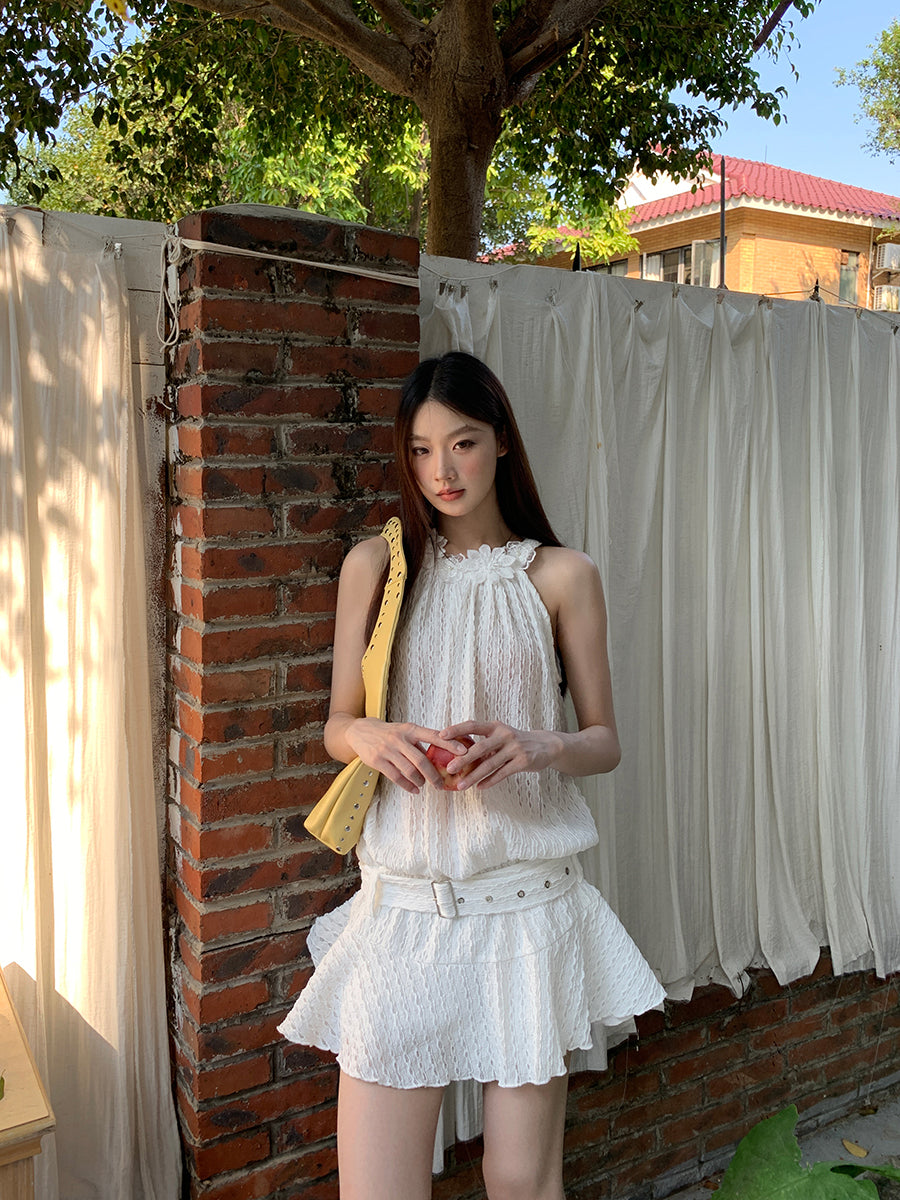 Jia Floral Pattern Belt Dress
