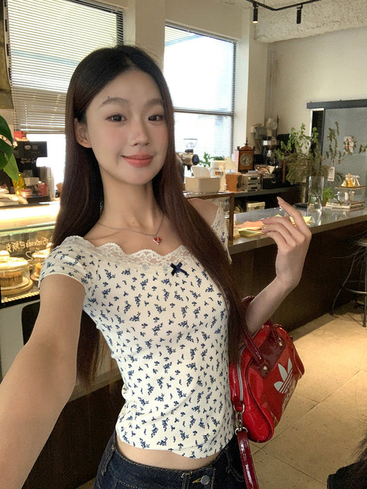 White Floral Lace Top