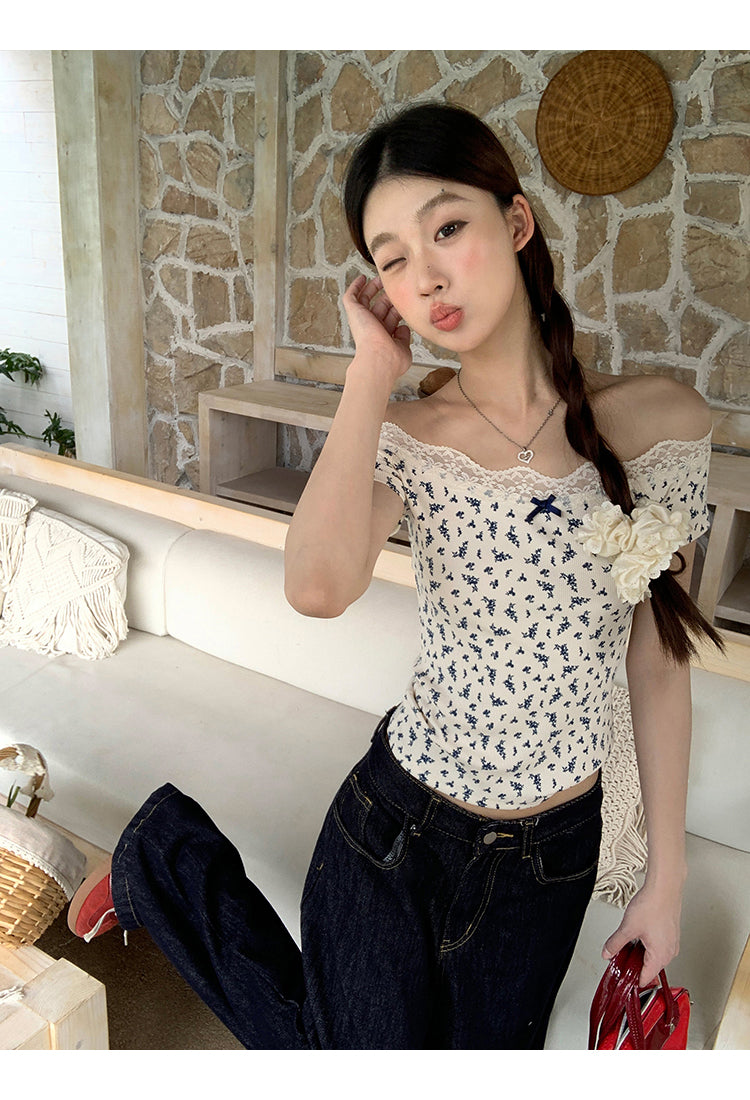 White Floral Lace Top