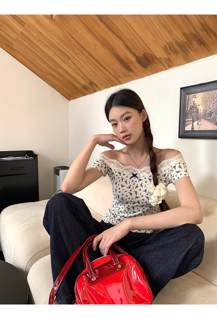White Floral Lace Top