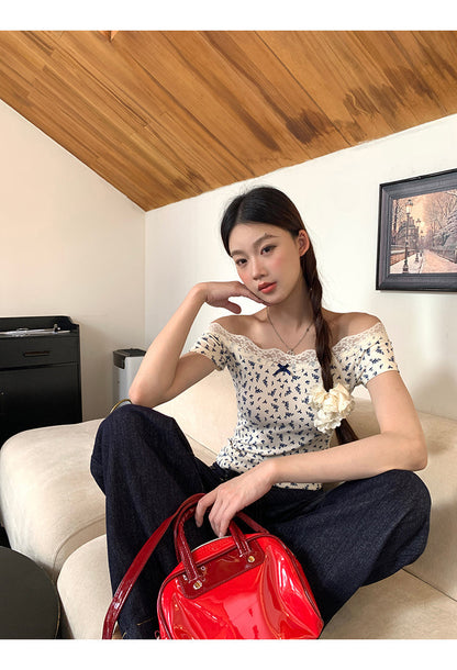 White Floral Lace Top