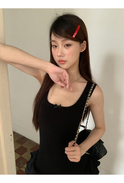 Black Ruffle Skirt Dress