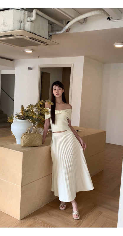 Drape Pleated Skirt