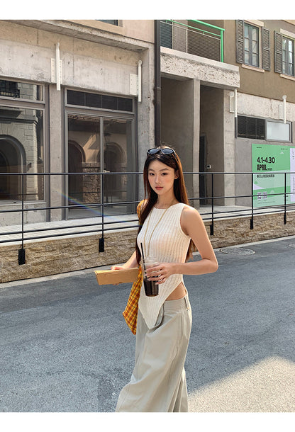 Wool Asymmetrical Cut Top