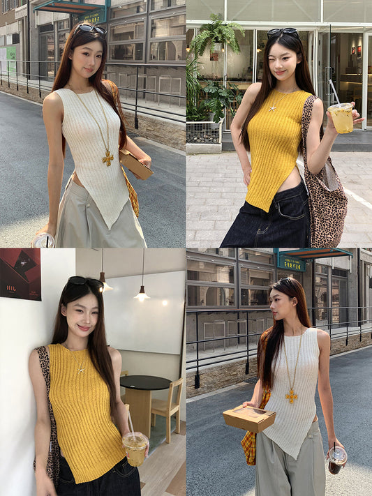 Wool Asymmetrical Cut Top