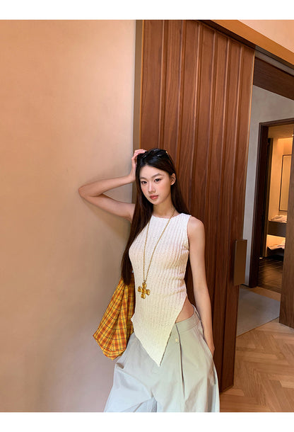 Wool Asymmetrical Cut Top