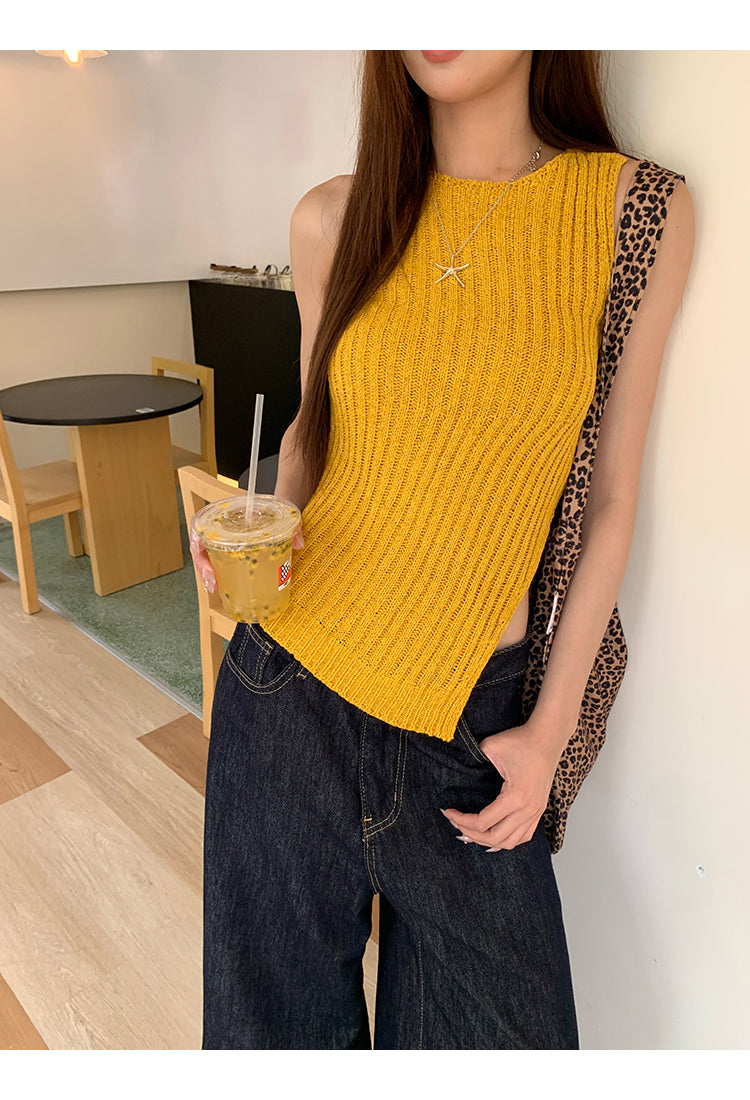 Wool Asymmetrical Cut Top