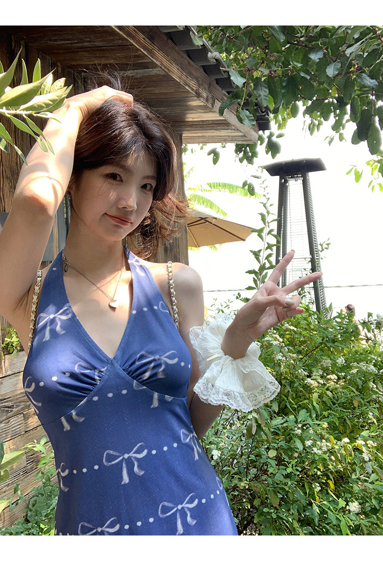 Blue Halter Dress